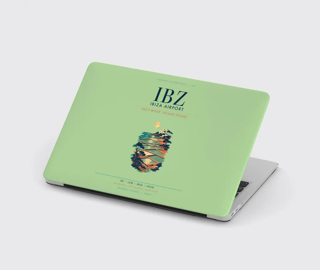 Ibiza Airport (IBZ) design on light green MacBook case
