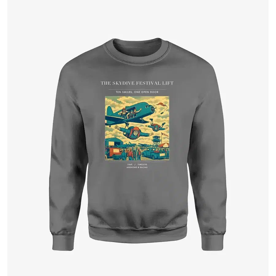 VINTAGE G4471 - The Skydive Festival Lift - Designed Sweatshirts design on gray