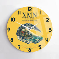 Thumbnail for Xiamen Gaoqi International Airport (XMN) design on yellow no frame wall clock
