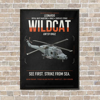 Thumbnail for Leonardo AW159 Wildcat HMA2 vertical canvas print - framed - black background