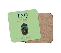 Thumbnail for Pune Airport (PNQ) design on light green 1 piece coaster