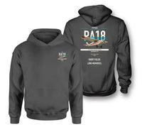 Thumbnail for Piper PA-18 Super Cub design on dark gray double-side hoodie, double-side print