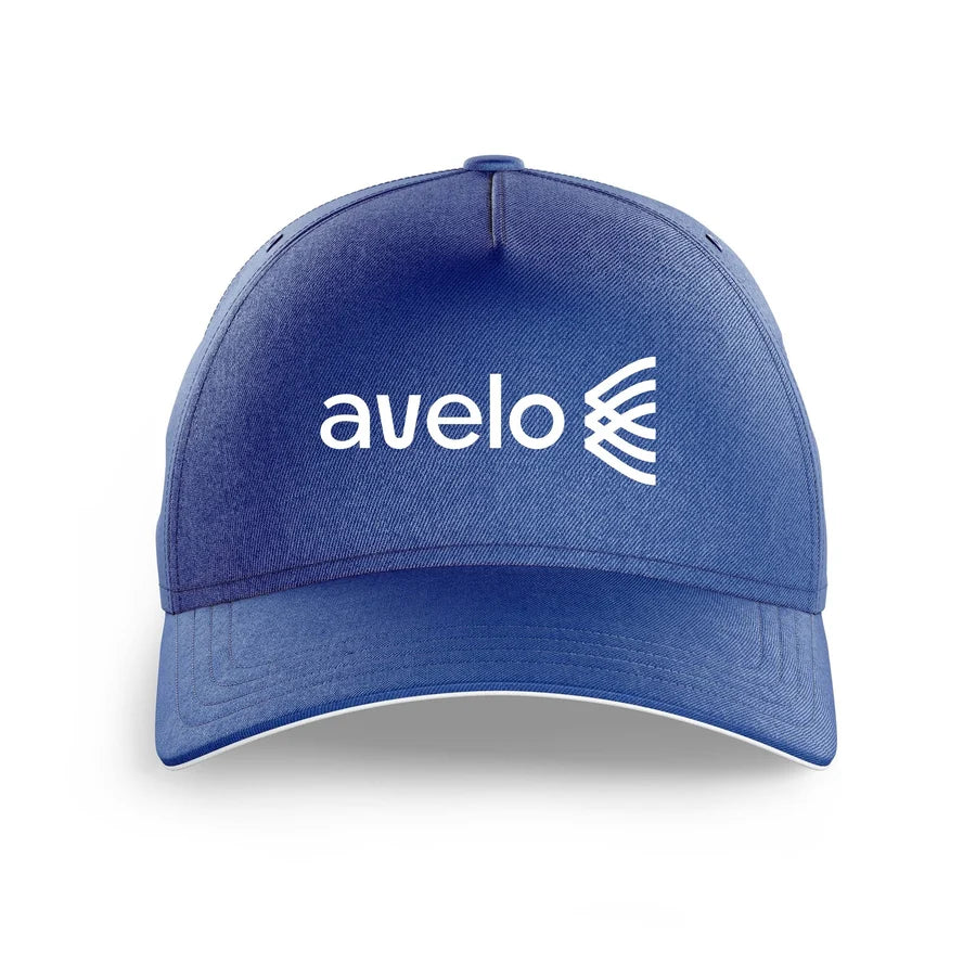 Avelo Airlines logo printed on blue cap