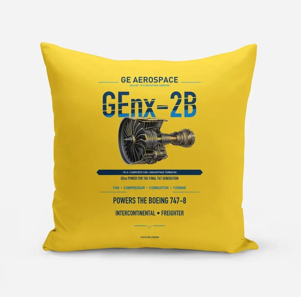 GEnx-2B design on yellow pillow