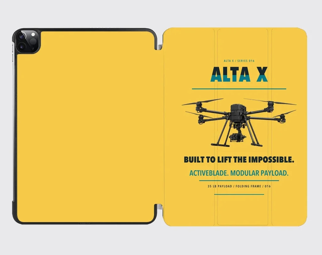 Freefly Alta X design on yellow ipad tablet case
