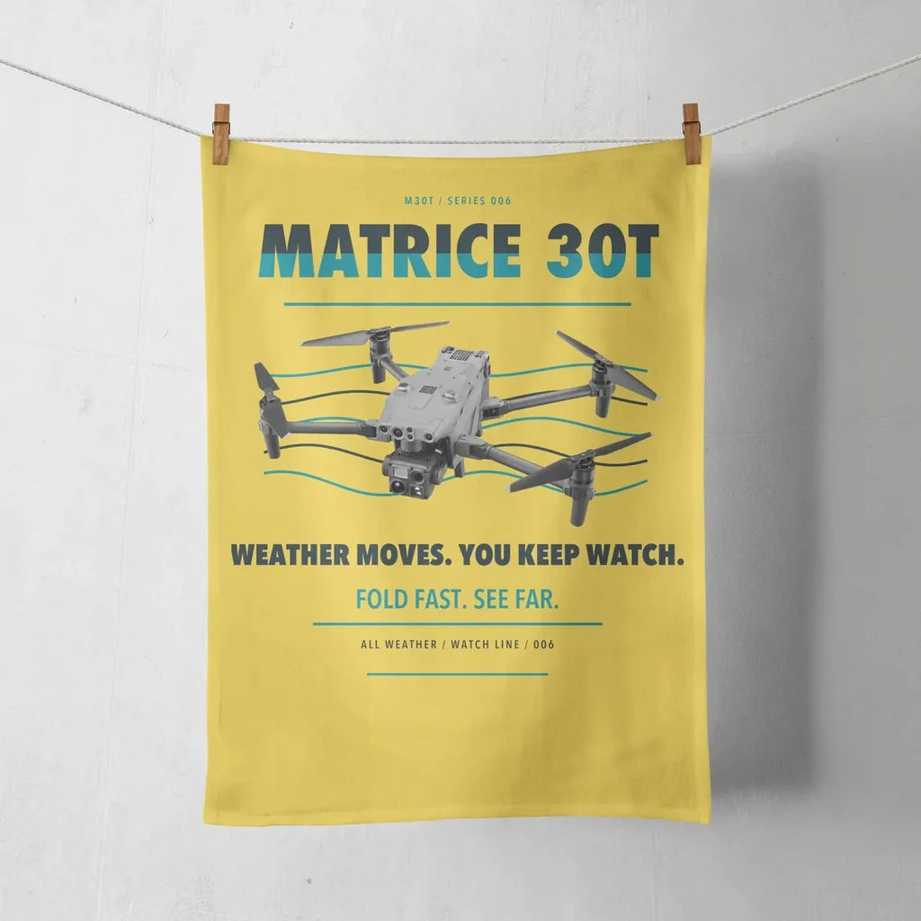 DJI Matrice 30T design on yellow towel