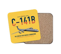 Thumbnail for C-141B Starlifter design on yellow 1 piece coaster