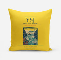 Thumbnail for Saint John Airport (YSJ) design on yellow pillow