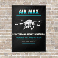 Thumbnail for Percepto Air Max vertical canvas print - framed - black background