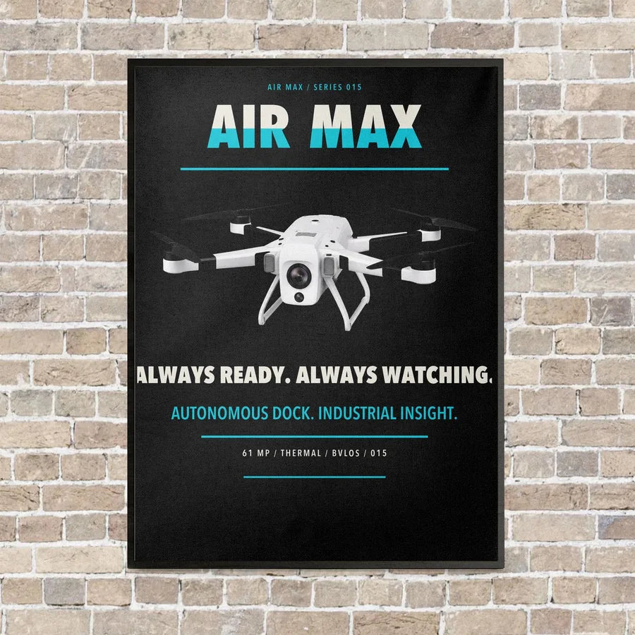 Percepto Air Max vertical canvas print - framed - black background