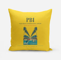 Thumbnail for Palm Beach International Airport (PBI) design on yellow pillow
