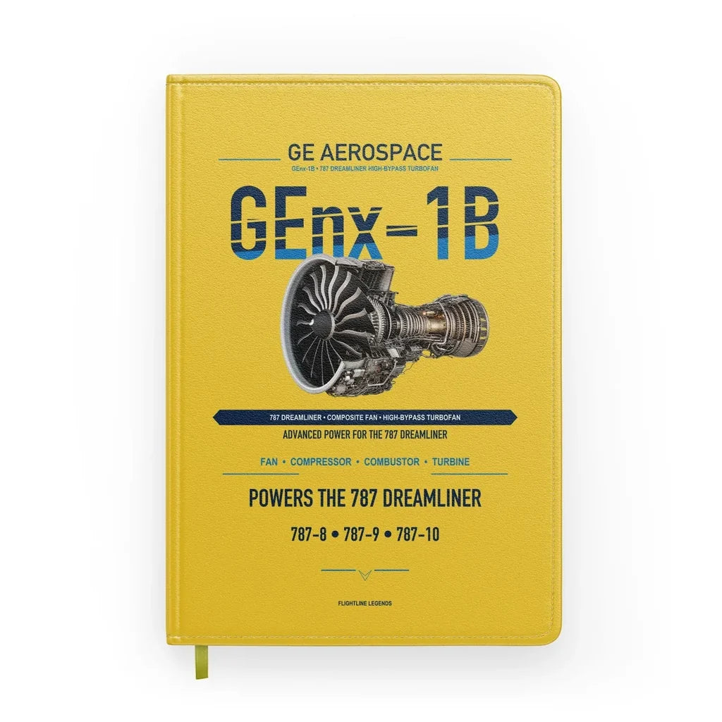 GEnx-1B design on yellow notebook