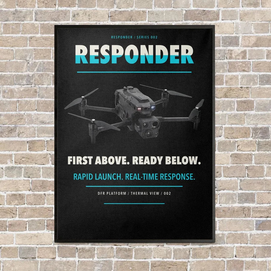 BRINC Responder vertical canvas print - framed - black background