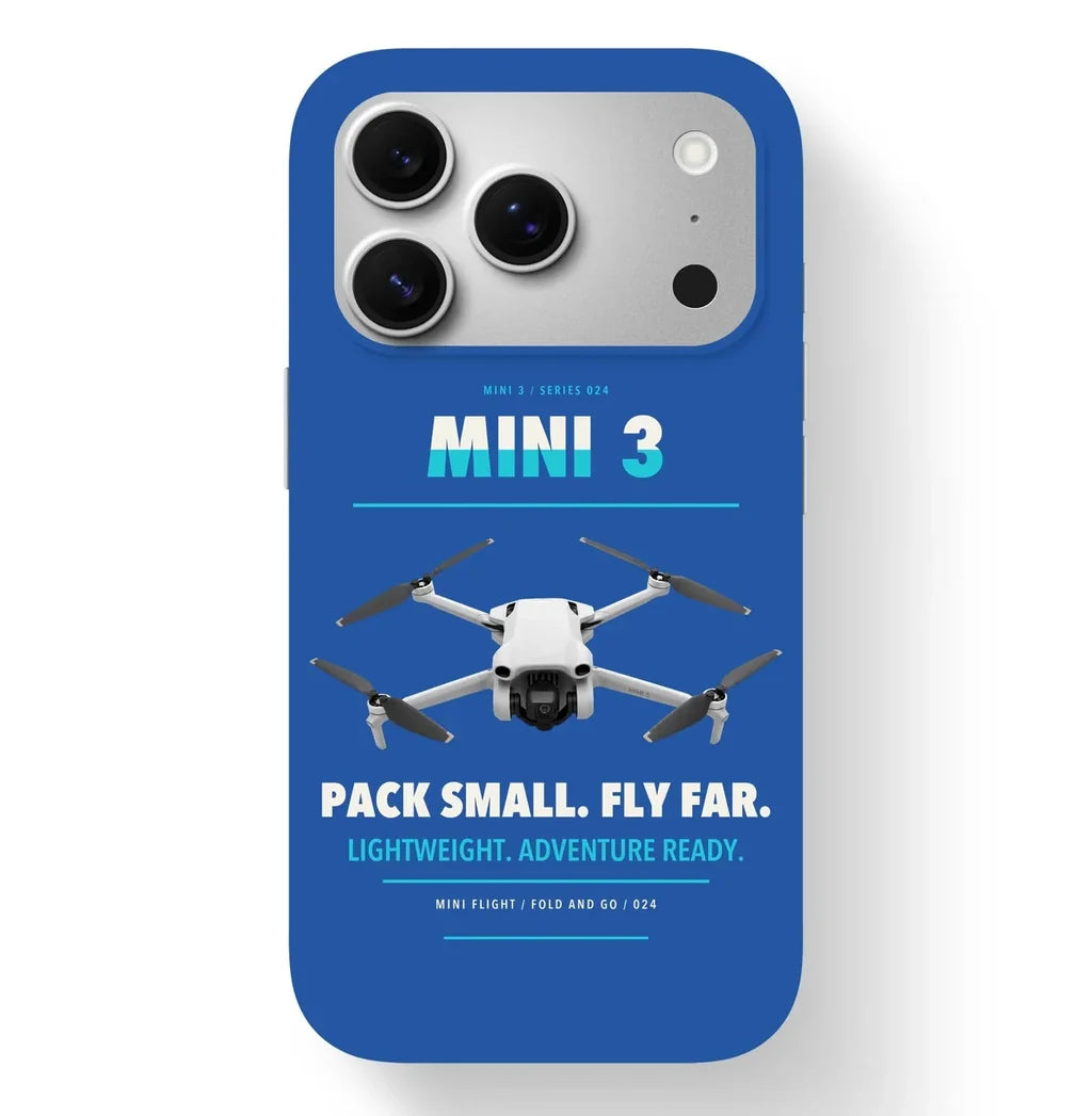 DJI Mini 3 Case design on blue iphone case