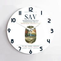 Thumbnail for Savannah-Hilton Head International Airport (SAV) design on white no frame wall clock