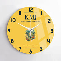 Thumbnail for Aso Kumamoto Airport (KMJ) design on yellow no frame wall clock