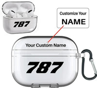 Thumbnail for Boeing 787 Flat Text AirPods Pro plastic case - With Buckle +Name