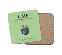 Thumbnail for Gimpo International Airport (GMP) design on light green 1 piece coaster
