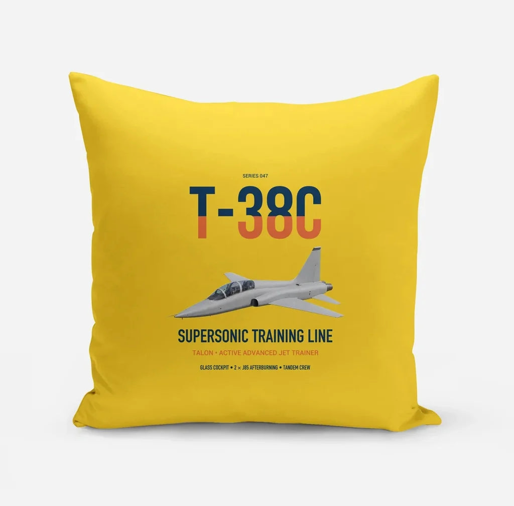 T-38C Talon design on yellow pillow