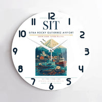 Thumbnail for Sitka Rocky Gutierrez Airport (SIT) design on white no frame wall clock