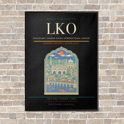 Chaudhary Charan Singh International Airport LKO - Canvas Framed - Black