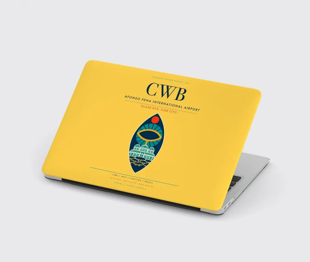 Afonso Pena International Airport (CWB) design on yellow MacBook case