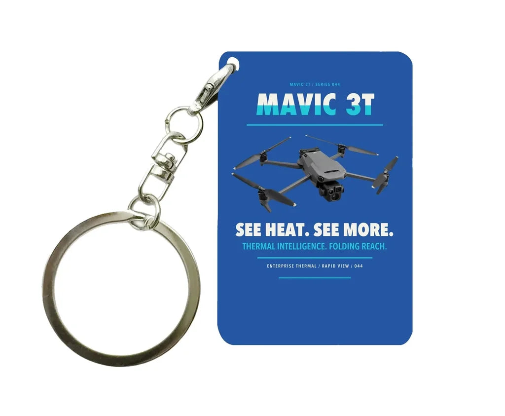 DJI Mavic 3 Thermal Key Chain design on blue key chain