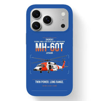 Thumbnail for Sikorsky MH-60T Jayhawk design on blue magsafe iphone case, for iPhone 17 Pro