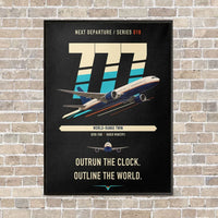 Thumbnail for Boeing 777-200LR vertical canvas print - framed - black background