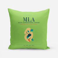 Thumbnail for Malta International Airport (MLA) design on light green pillow