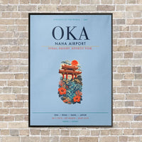 Thumbnail for Naha Airport OKA vertical canvas print - framed - light blue background