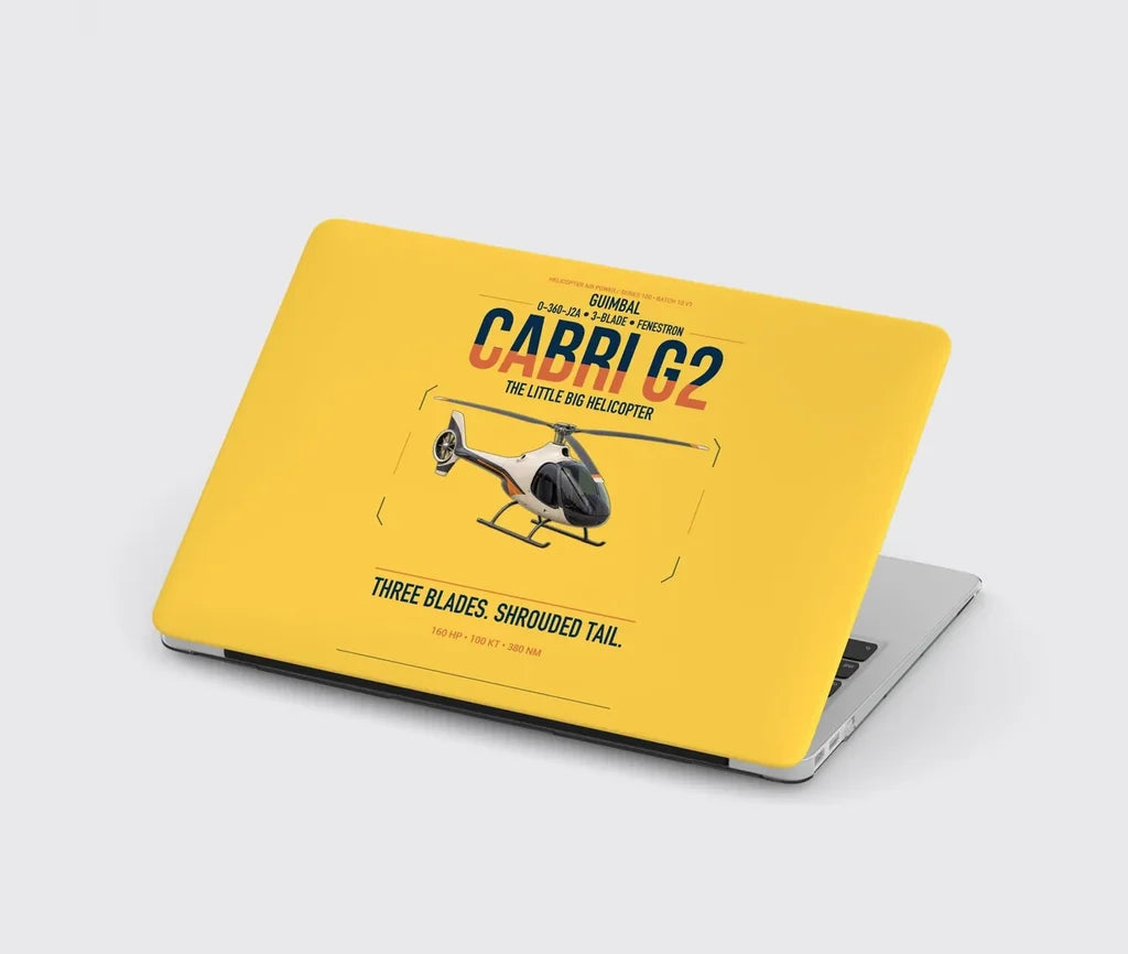 Guimbal Cabri G2 design on yellow MacBook case