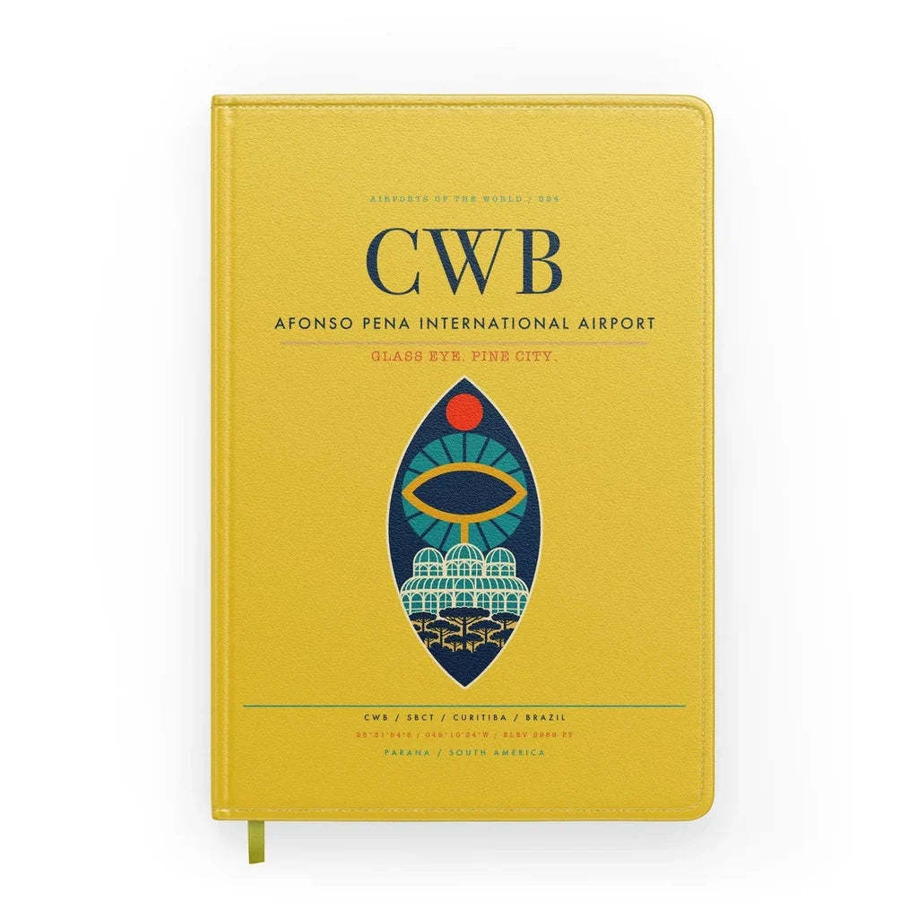 Afonso Pena International Airport (CWB) design on yellow notebook