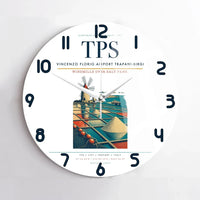 Thumbnail for Vincenzo Florio Airport Trapani-Birgi (TPS) design on white no frame wall clock