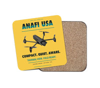 Thumbnail for Parrot ANAFI USA design on yellow 1 piece coaster