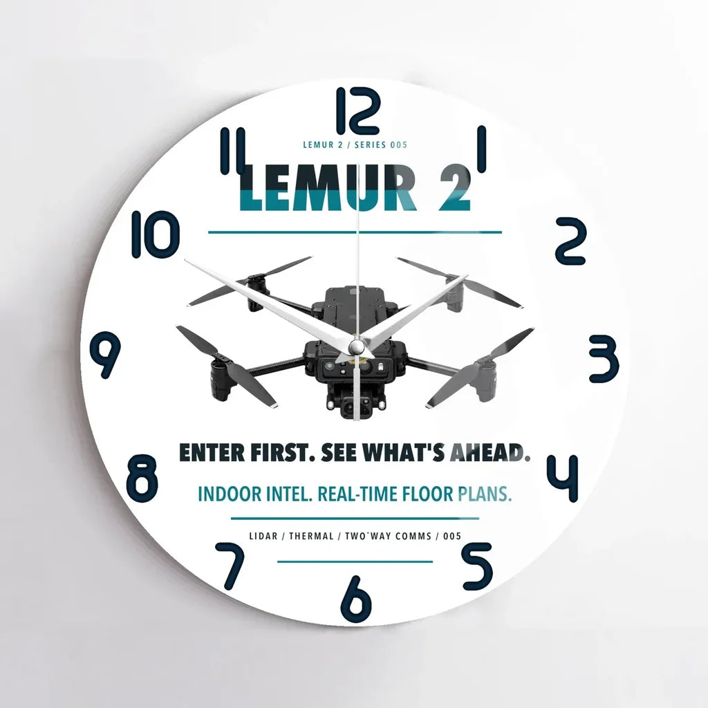 BRINC LEMUR 2 design on white no frame wall clock