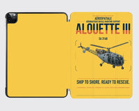 Thumbnail for Aérospatiale SA 316B Alouette III design on yellow ipad tablet case