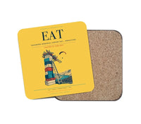 Thumbnail for Pangborn Memorial Airport (EAT) design on yellow 1 piece coaster