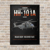Thumbnail for Leonardo HH-101A Caesar vertical canvas print - framed - black background