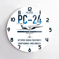 Thumbnail for Pilatus PC-24 design on white no frame wall clock