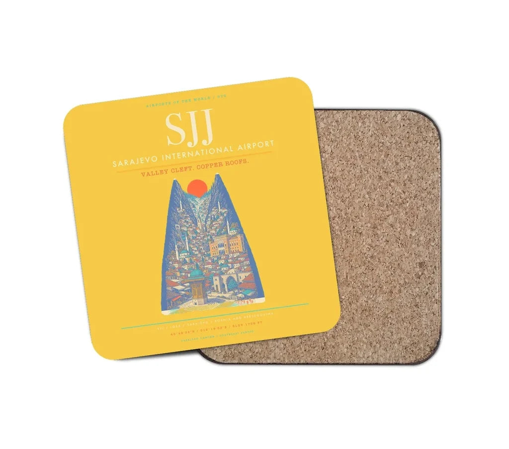 Sarajevo International Airport SJJ Coaster 1-Piece - Yellow