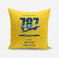 Thumbnail for Boeing 787-9 Dreamliner design on yellow pillow
