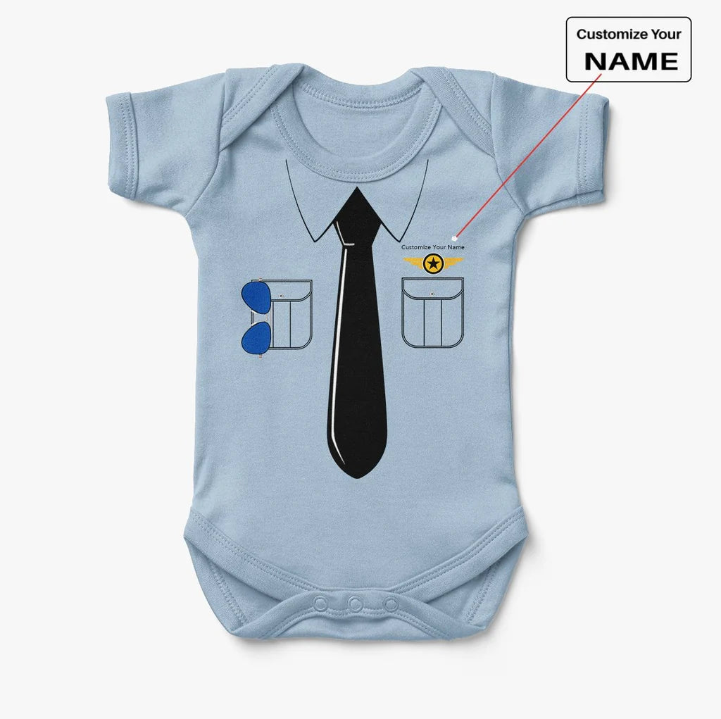 Customisable Pilot Uniform Baby Bodysuit - view 3