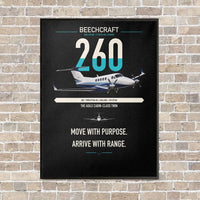 Thumbnail for Beechcraft King Air 260 vertical canvas print - framed - black background
