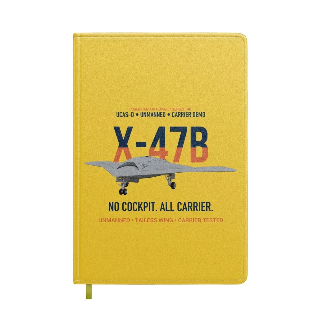 X-47B UCAS-D Carrier Wing Without a Cockpit design on yellow notebook
