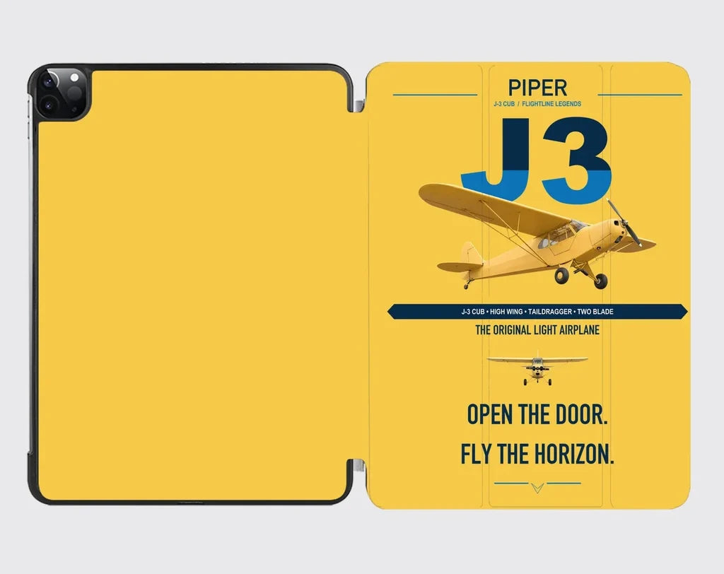 Piper J-3 Cub design on yellow ipad tablet case