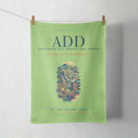 Thumbnail for Addis Ababa Bole International Airport (ADD) design on light green towel
