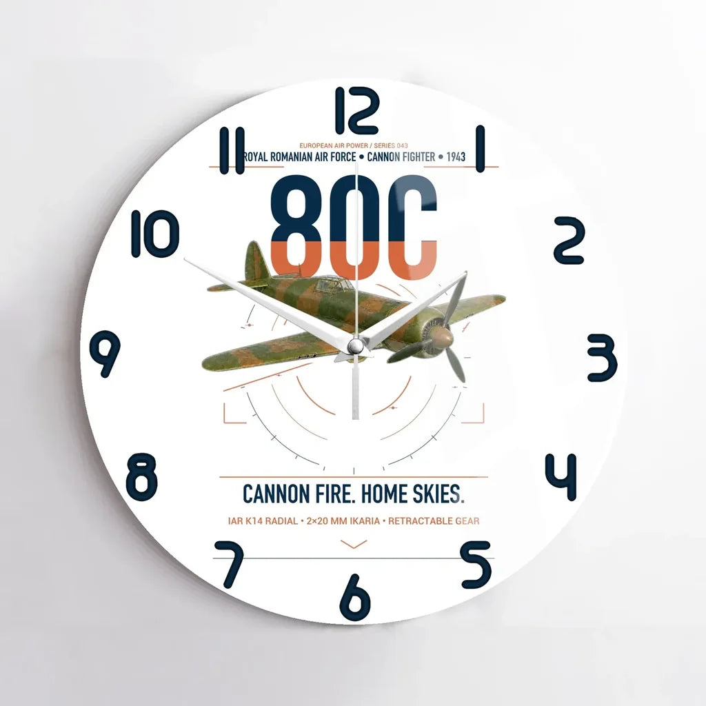 IAR 80C design on white no frame wall clock