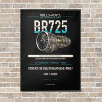 Thumbnail for BR725 vertical canvas print - framed - black background