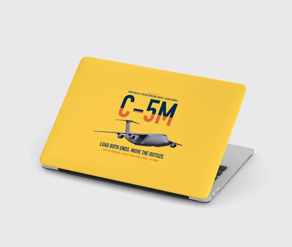 C-5M Super Galaxy design on yellow MacBook case